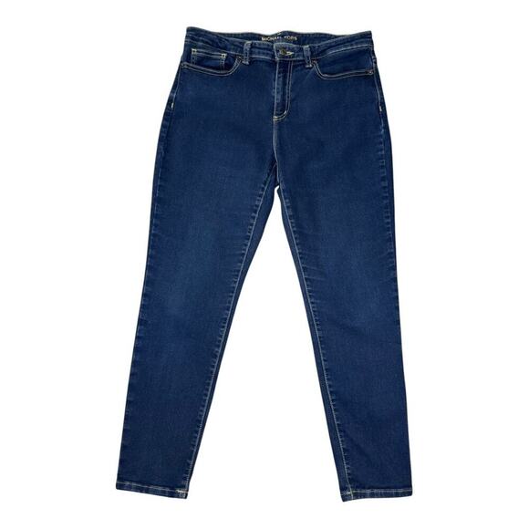 Michael Kors Women's Izzy Cropped Skinny Jeans Blue Size 10‎ Dark Wash Stretch - Picture 1 of 6